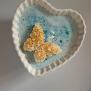 Vela corazón con mariposa
