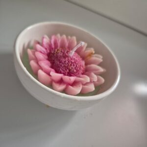 Vela flor en bowl