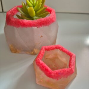 kit macetero y por velas Rosado